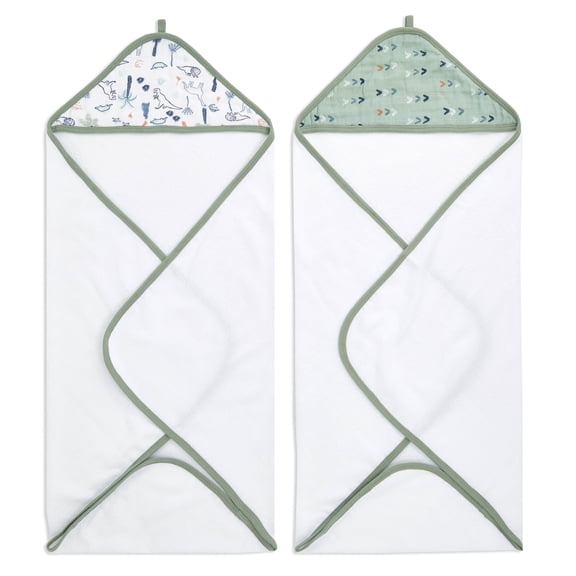aden   anais essentials hooded towel dinotime 2-pack