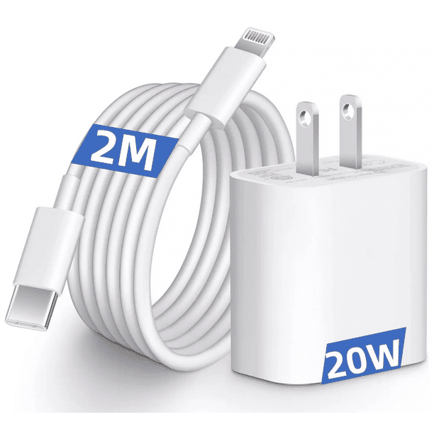 Cargador 2m carga rápida 20W BLOOSOM para iPhone 8 X 11 12 13 14 Se blanco