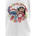 thumbnail image 1 of Disney Lilo & Stitch Lilo and Stitch Holiday Girl's Solid Crew Tee, White, Large, 1 of 2