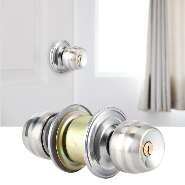 Household Door Knob With Lock, Exterior Door Knob With Lock Small And Concise Appearance For Home For Office