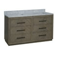 thumbnail image 6 of Avery 60" Double Bathroom Vanity with Gray Oak Cabinet and Carrara Marble Top, 6 of 6