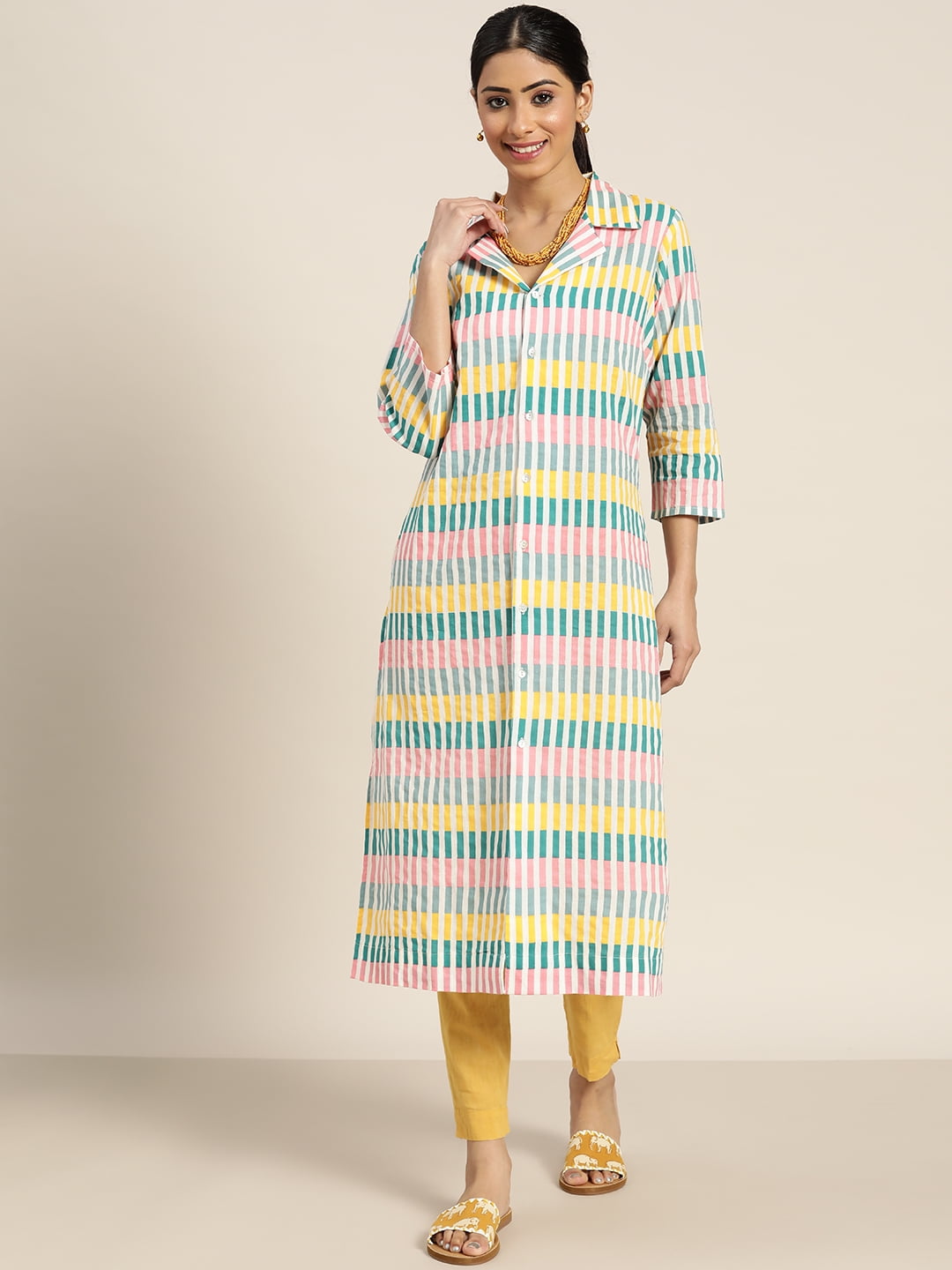 Buy Shree Women Blue Striped Kurti With Skirt - Kurta Sets for Women  7281986 | Myntra