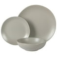 thumbnail image 2 of Gibson Home Bethel 18 Piece Plates and Bowls Ceramic Stoneware Organic Shape Dinnerware Set (Service for 6) - Matte Grey, 2 of 9