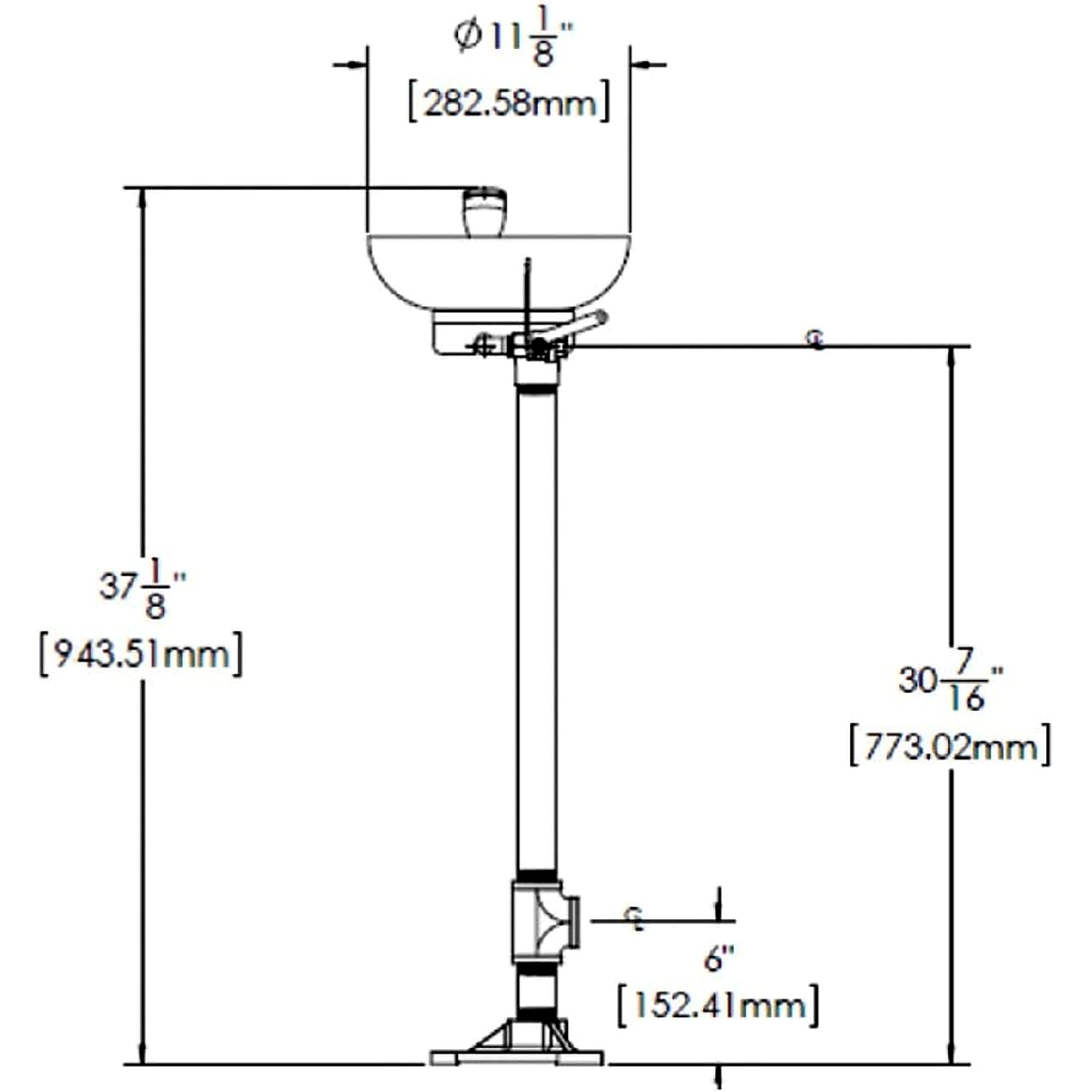 Speakman SE-583 Traditional Series Pedestal-Mounted Emergency Eyewash for Dangerous Worksites, Yellow