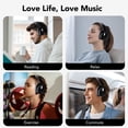 thumbnail image 6 of -53dB Hybrid Active Noise Cancellation Bluetooth Headphones 5.4, Transparent Modes, 50H Playtime with LED Display, Deep Bass, Clear Call, Comfort Fit Over Ear Headphones for Travel Office PC Black, 6 of 14