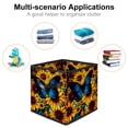 thumbnail image 2 of Starry Sky Sunflower Butterfly Foldable Storage Containers with Handle, 10.8"x10.5"x10.6", Large Capacity Toy Storage Box, 2 of 6