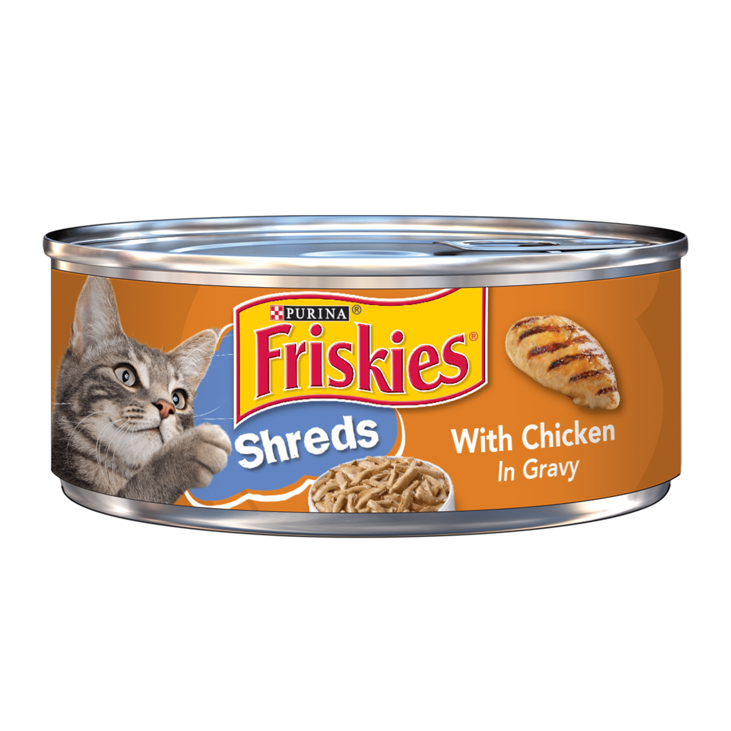 Friskies Gravy Wet Cat Food, Shreds With Chicken 5.5 oz. Can