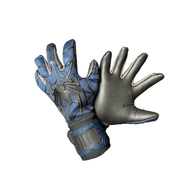 Guantes de Portero Fútbol Profesional Hombre Niño Rhino Spider Grip Color Azul con Ajuste de Muñeca