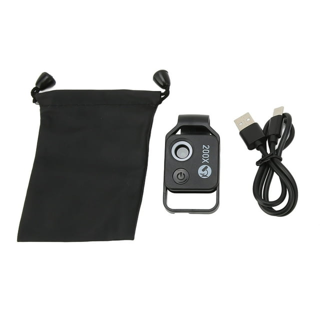 200X Microscope, Microscope de Téléphone Mobile multi-Couches 2 Vitesses de Luminosité Compact HD pour Photographie en Extérieur Noir Sans CPL, Noir avec CPL