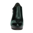 thumbnail image 3 of XYD Women Classic Platform Chunky High Heels Ankle Boots Pointed Closed Toe Side Zipper Booties Dressy Shoes Size 8.5 Dark Green, 3 of 4