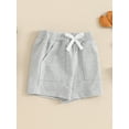 thumbnail image 4 of Musuos Baby Boys Basic Shorts, 6M 12M 18M 24M 3Y Elastic Waist Solid Casual Short Pants with Pockets Summer Bottoms for Daily, 4 of 8