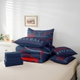 thumbnail image 4 of Baseball Queen Comforter Set with Sheets Sport Game Ball Theme Bed in a Bag Baseball Room Decor Bed Set Sports Bedding Sets Teen Sports Sheets 7 Pcs Navy Blue Red, 4 of 5