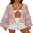 thumbnail image 1 of Femmes Oversize Manches Longues avant Cardigan Chunky Tricot Outwear, 1 of 7
