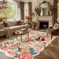 thumbnail image 3 of BERTHMEER 6'x9' Washable Area Rugs for Living Room Floral Vintage Beige Rugs for Bedroom Non Slip Carpets Office Farmhouse Dining Room Oriental Traditional Flower Multicolor Rugs, 3 of 7