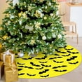 thumbnail image 6 of 48 Inch Christmas Tree Skirt Bat Tree Skirt Xmas Round Yellow Black Tree Decoration Skirts Tree Mat for Holiday Christmas Party Decorations, 6 of 6