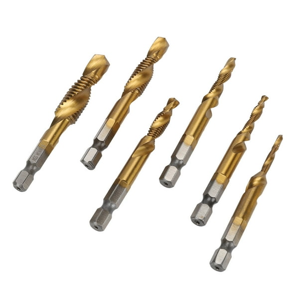 Drill Tap Kit,6Pcs Drill Tap 1/4in Drill Tap Spiral Drill Tap Maximized Efficiency