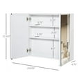 thumbnail image 3 of KWUXIN Mirrored Medicine Cabinet 24x22, Steel Frame Wall-Mounted with Double Doors, Bathroom Storage Cabinet with Shelf, White, 3 of 9