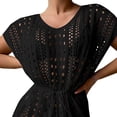 thumbnail image 5 of HOMBOM Womens Cover Ups Swimsuit Coverup Crochet Short Sleeve Hollow Out Summer Dresses for Ladies Bikini, 5 of 8