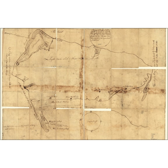24"x36" Gallery Poster, Map of Queens Village Queens new york city 1781