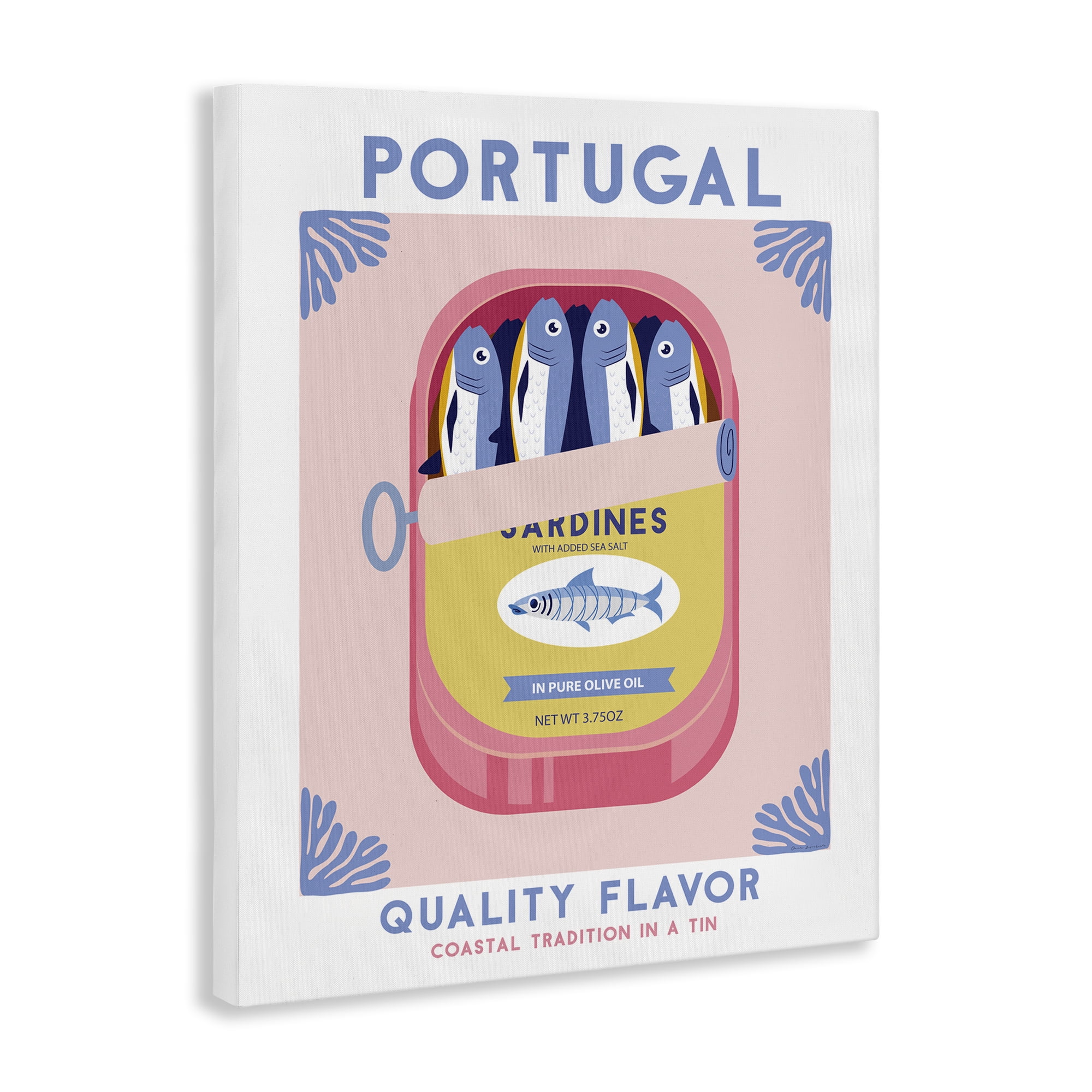 Stupell Industries Portugal Sardine Can Food & Beverage Painting Wrapped Canvas Art Print Wall Art, 30 x 40