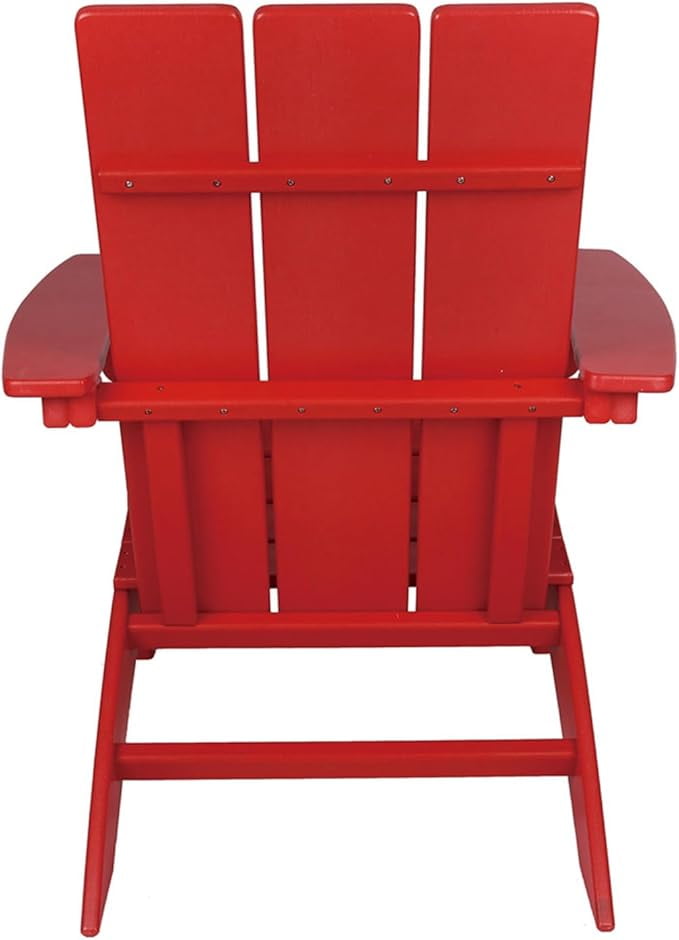NewTechWood Flat Top Adirondack Chair in Ruby Red