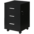 thumbnail image 1 of Vinsetto 3 Drawer File Cabinet with Lock and Wheels, Black, 1 of 10