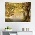 thumbnail image 1 of Woodland Tapestry, Deciduous Forest Trees in Summertime Foliage Sun Rays Romantic Holidays Scenic Image, Fabric Wall Hanging Decor for Bedroom Living Room Dorm, 2 Sizes, Green, by Ambesonne, 1 of 1