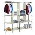 thumbnail image 5 of Closet Organizer for Bedroom, Wardrobe Rack for Home, Beige 67" Clothes Closet Portable Wardrobe Clothes Storage Rack 12 Shelves 4 Side Pockets, 5 of 5