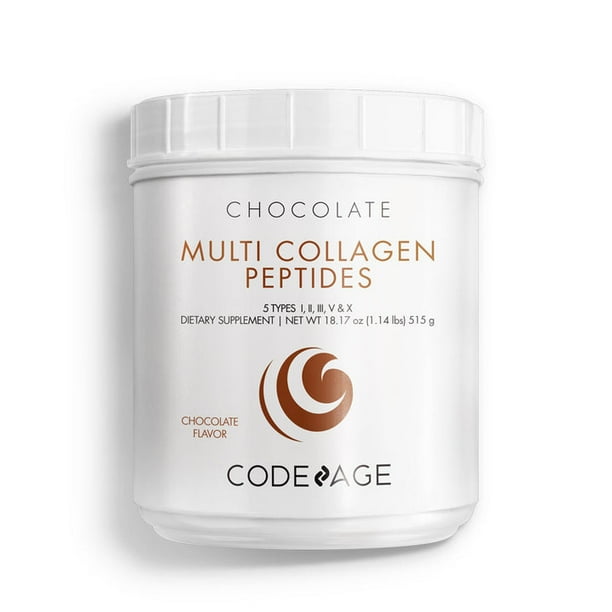 Codeage Multi Collagen Peptides Protein Powder, Chocolate Cocoa, MCT