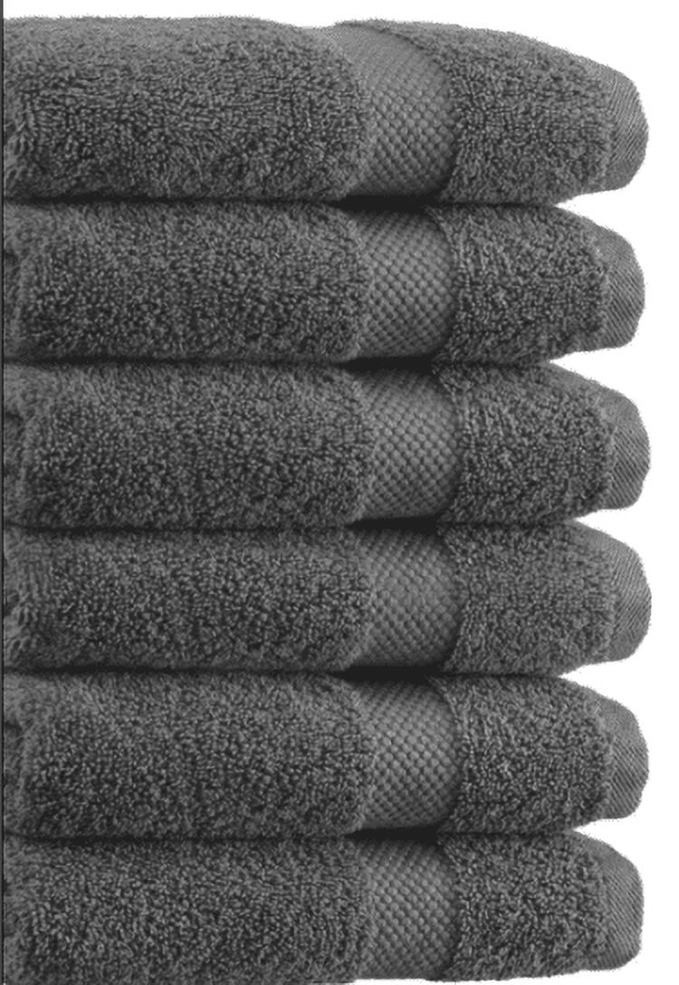 Pack of 6 Bath Towels 27 x 54 Inches, 100% Cotton, Larger & Lighter Weight, Quicker to Dry, Super Soft and Absorbent, Perfect for Bathroom (Grey, Pack of 6 (27''x54''))