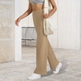 thumbnail image 6 of Women's High Waist Yoga Pants with Pockets, Stretch Athletic Workout Pants, Slim Fit Casual Flare Leggings for Running Fitness Travel Everyday Wear Khaki L, 6 of 8