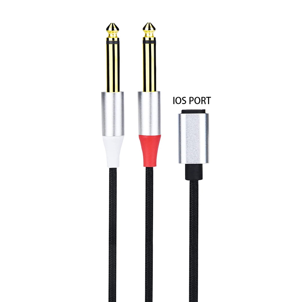 Stereo Audio Cable Y Splitter Type C To Dual 6.35mm 1/4 Inch TS Audio