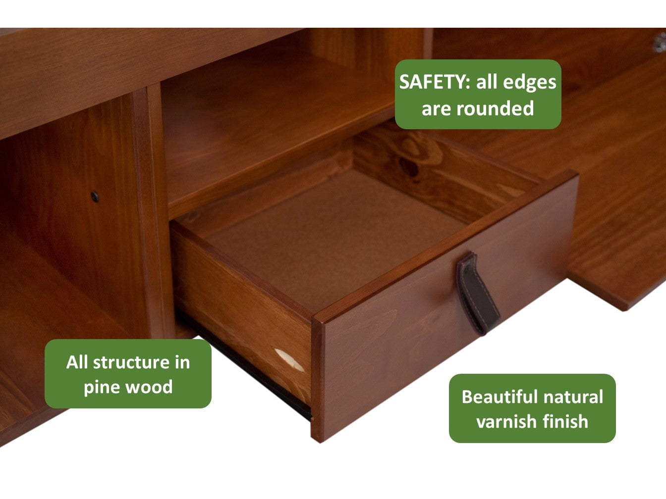 Memomad Bali Twin Size Storage Platform Bed with Drawers, Caramel