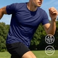 thumbnail image 2 of SAWOBUUN Mens Quick Dry Athletic T-Shirt Short Sleeve Moisture Wicking Workout Top Lightweight Breathable Stretch Gym Running Tee, 2 of 9