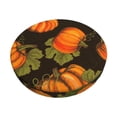 thumbnail image 2 of Lsque Orange Pumpkin Round Bar chair cushion covers Velvet Fabric Premium Comfort Protects from Scratches and Stains for 14-17 Inch Chair- 12 inch, 2 of 7