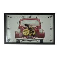 22" Moving Gear Wall Clock Red Hotrod