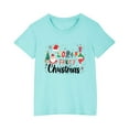 thumbnail image 4 of Zwiiyzr 3-14Y Toddler Boy Girls Christmas Shirts Short Sleeve Round Neck Tees T-Shirt Christmas Graphic Tees Holiday Tops Toddler To Big Kids Mint Green, 4 of 5