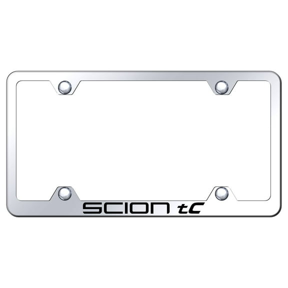 Toyota Scion tC Laser Etched Logo Wide Body License Plate Frame (Chrome)