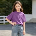 thumbnail image 5 of Acaics Boys Short Sleeve T-Shirt, Kids Oversized Crew Neck Vintage Washed Soft Solid Color Casual Top, Fashion Street Outfit for Summer Daily Wear, 5 of 8