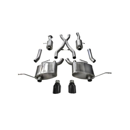 CORSA Performance Corsa 2.5in Dual Rear Exit Cat-Back Exhaust for 15-16 Jeep Grand Cherokee, Black