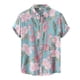 thumbnail image 1 of Playeras Y Camisas Para Hombre Camisa Casual Fashion de hombres Tops Hawaii Floral Impreso Fashion Top Camisa de manga corta Camisa de Button (Green, 3XL), 1 of 5