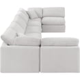 thumbnail image 4 of Meridian Furniture Indulge Sectionnel Modulaire en Velours en Forme de U de 234 Pouces Couleur Crème, 4 of 9