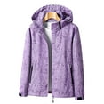 thumbnail image 4 of Fengqque Womens Fashionable and Comfortable Waterproof Ski Jacket 3-in-1 Windbreaker Winter Coat for Rain Snow Outdoor Hiking Purple XL(XL), 4 of 5