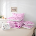 thumbnail image 6 of Erosebridal Ribbon Bows Girls 7 Pieces Bedding Comforter Set,Pink Cute Loves Full Bedding Set For Kids,Reversible, 6 of 7