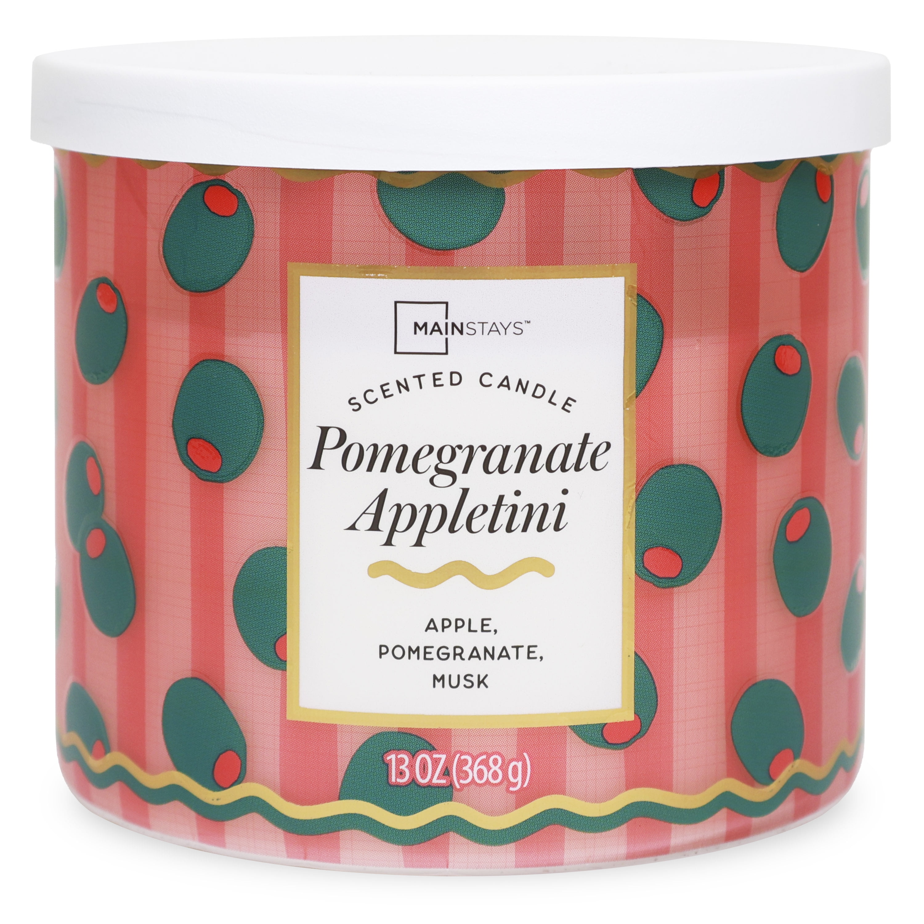 Mainstays Pomegranate Appletini Fragrance Candle, 3Wick, De