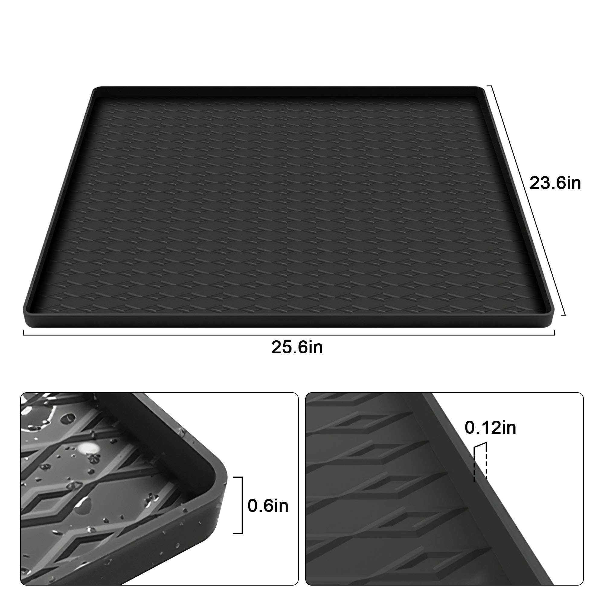 Deago Washer and Dryer Covers for the Top, 25.6''x 23.6'' Silicone Dryer Top Protector Mat Non-slip Waterproof Washing Machine Cover Protector Top Load for Laundry & Kitchen