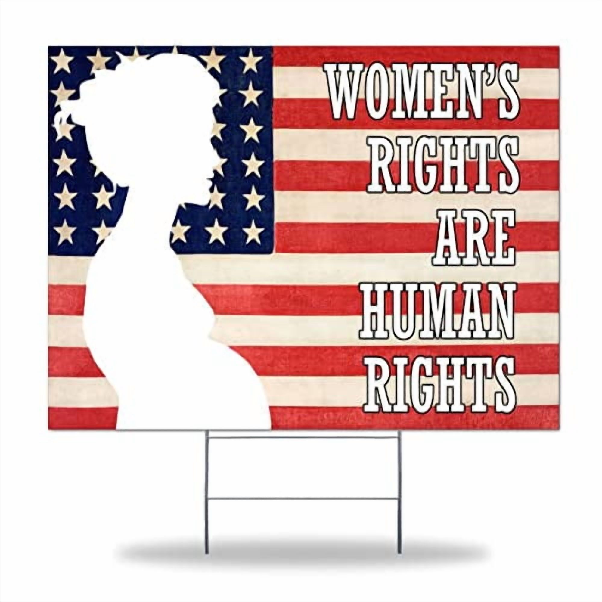 Women's Rights Are Human Rights Yard Signs Abortion Rights Lawn Signs Weather-Resistant Yard Sale Signs with Stakes Outdoor Lawn Decorations For Party Garage Sale Guidepost Open Ho