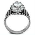 thumbnail image 3 of High polished (no plating) Stainless Steel Ring with AAA Grade CZ in Clear for Women Boho Theme Clear Stone Color Style TK1517 Size 8, 3 of 4