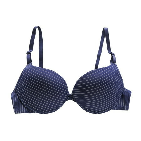 Women Bra Solid Color Front Buckle Back Adjustable Bra with Padded