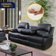 thumbnail image 4 of Lifestyle Furniture Provo 3-Pieces Faux Leather Recliner Sofa Set in Black, 4 of 6